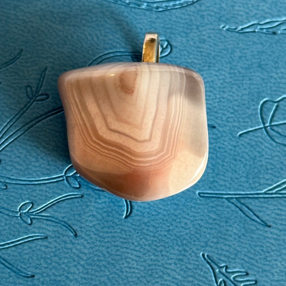 🩷 NEW Botswana Agate Gemstone Pendant 1” STUNNING RARE